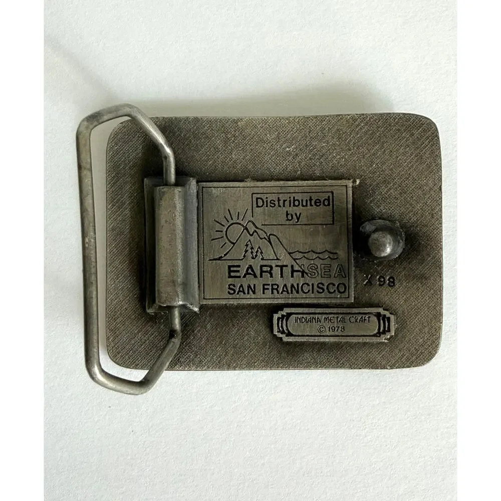 Vintage Sailboat Belt Buckle Indiana Metal Craft 1978 Nautical Sailing